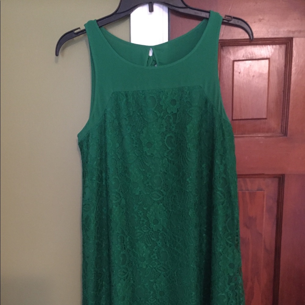 Vibrant lace green dress